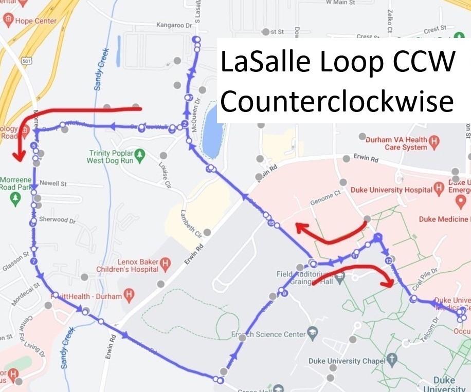 LL Route with counter clockwise stops